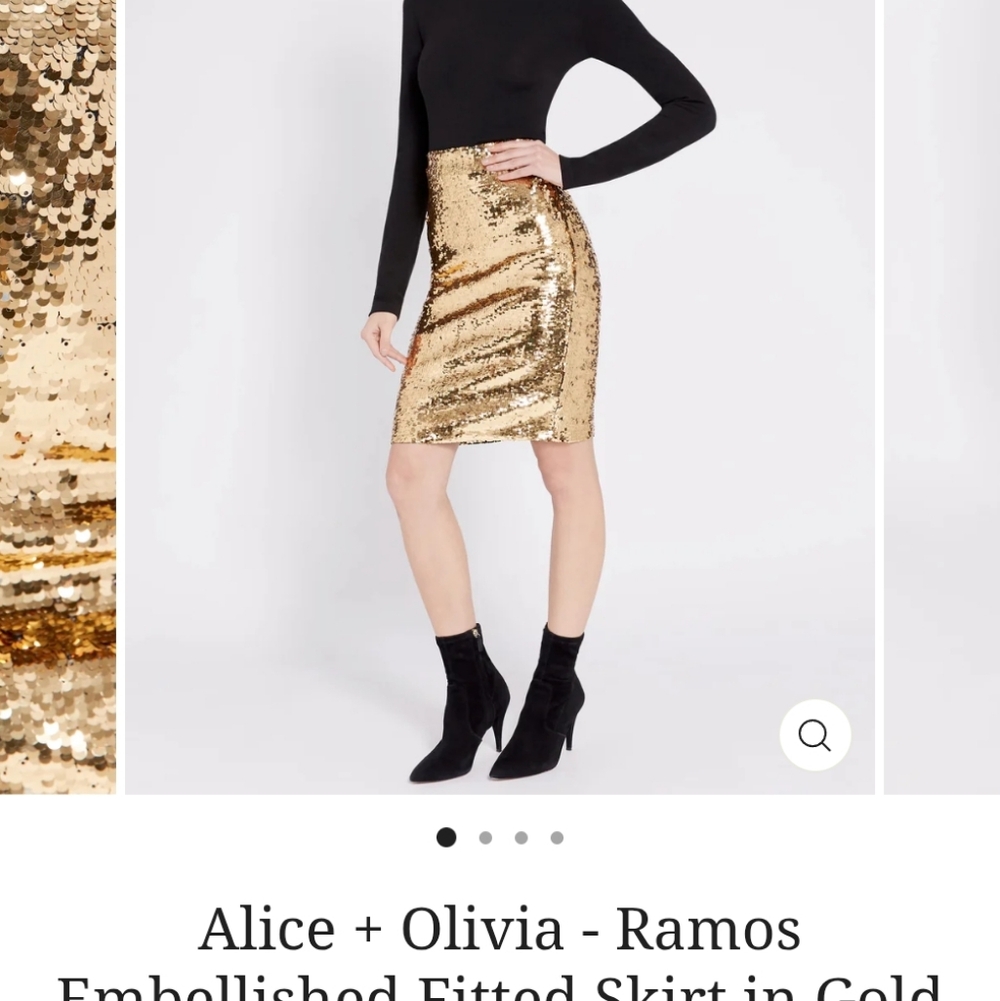 Alice + Olivia Gold Sequin Pencil Skirt - Picture 6 of 6
